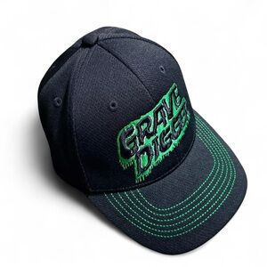Grave Digger Monster Jam Snapback Trucker Hat – Black & Green